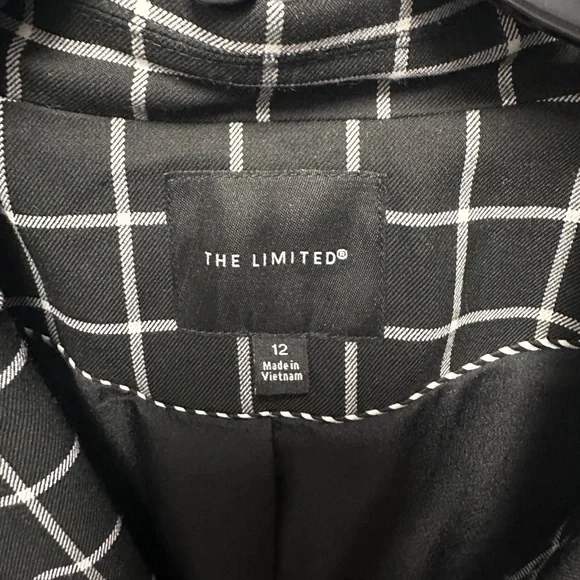 The Limited Oversized Black White Windowpane Blazer NWOT - Picture 3 of 6